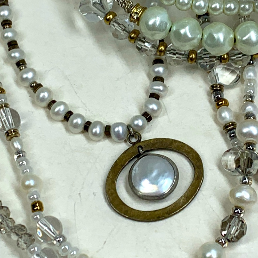 Silpada Go Coastal Brass Pearl necklace N1894